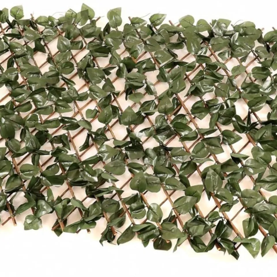 BOXED ARTIFICIAL IVY LEAF WILLOW TRELLIS EXPANDABLE PRIVACY FENCE 1X2M