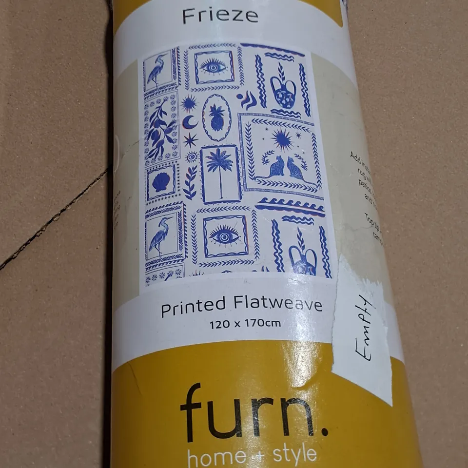 FURN FRIEZE PRINTED FLAT WEAVE RUG - 120 X 170CM