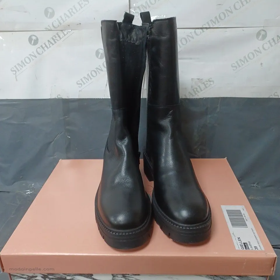 MODA IN PELLE LEATHER BOOTS BLACK SIZE EU 39