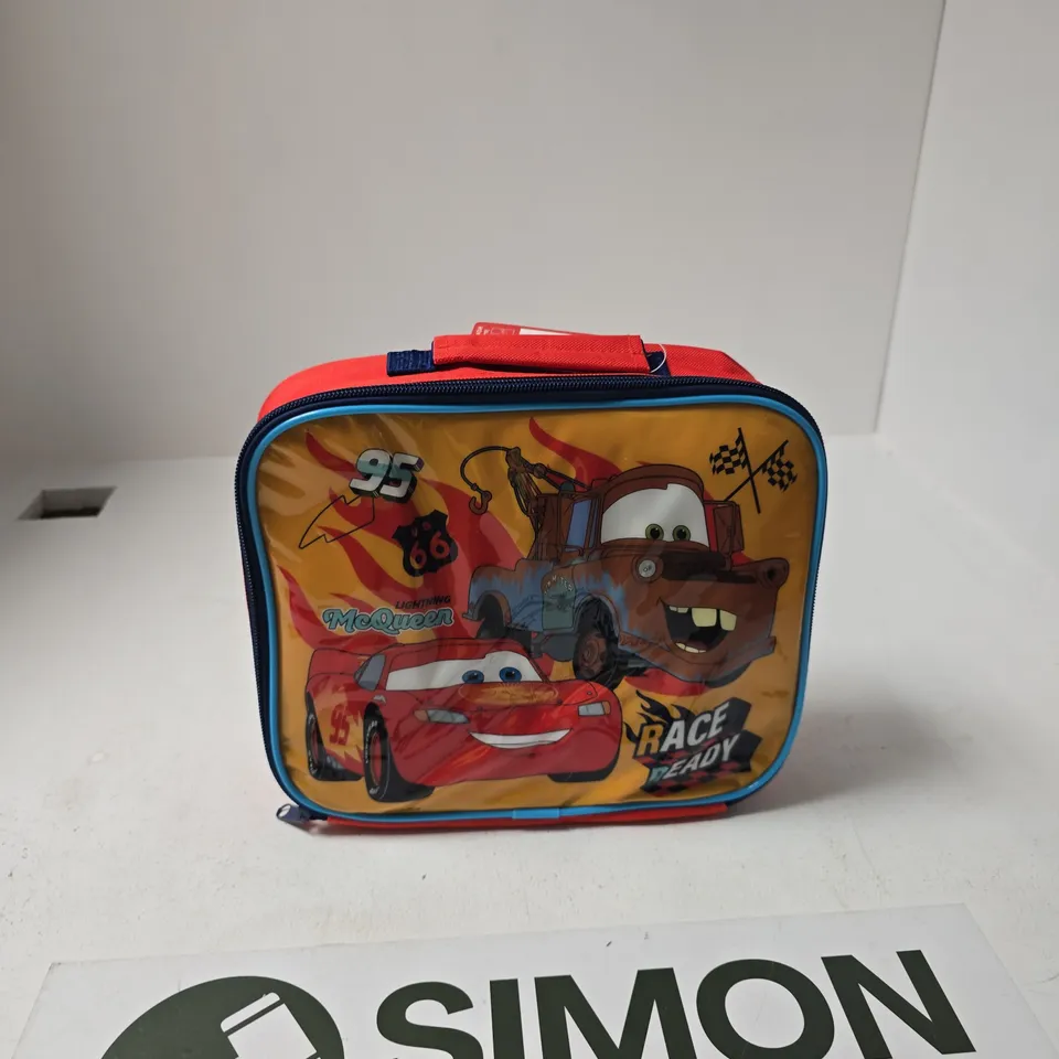 DISNEY PIXAR CARS KIDS LUNCH BOX & BOTTLE SET IN RED CARRY CASE