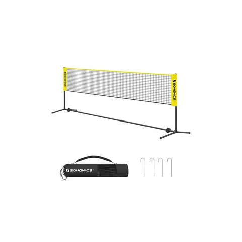 BOXED SONGMICS 5M HEIGHT ADJUSTABLE BADMINTON NET - YELLOW
