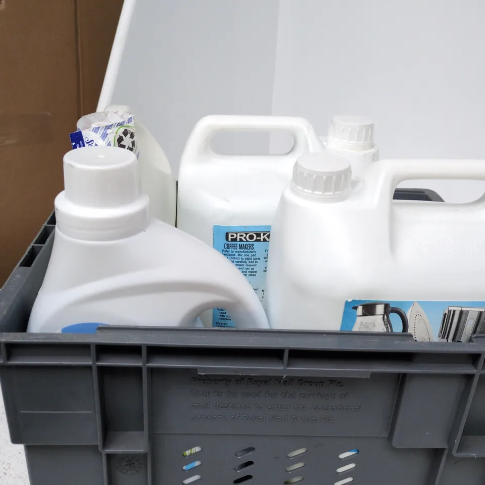 TOTE OF APPROXIMATELY 3 ASSORTED ITEMS TO INCLUDE YASS CLEAN NON BIO, MULTI PURPOSE DESCALER ETC