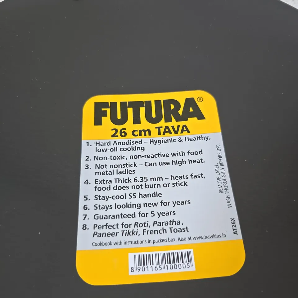 FUTURA 26 CM TAVA – HARD ANODISED ROUND TAVA PAN