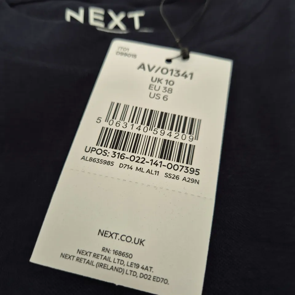 NEXT HEAVYWEIGHT T-SHIRT, NAVY, UK 10 (EU 38, US 6)