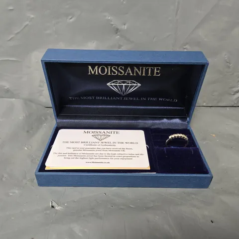 BOXED MOISSANITE 9CT GOLD 1/2 CARAT EQ MOISSANITE 7 STONE ETERNITY RING