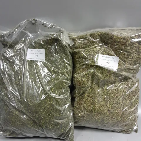 2 X 1KG BAGS OF DRIED LEAVES TO INCLUDE DANDELION & STINGING NETTLES 