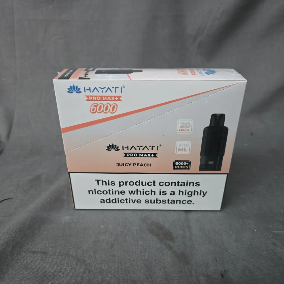 SEALED HAYATI PRO MAX+ 6000 JUICY PEACH POD MULTIPACK