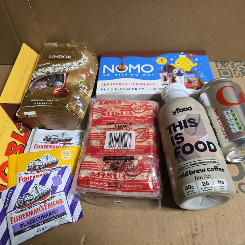 APPROXIMATELY 5 ASSORTED FOOD ITEMS TO INCLUDE - DIET COKE, FISHERMANS FRIEND AND LINDT