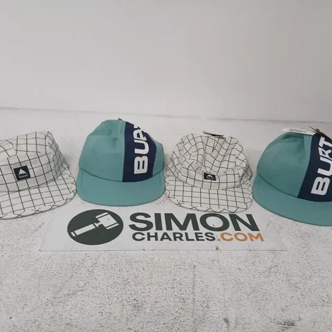 FOUR ASSORTED BURTON CAPS