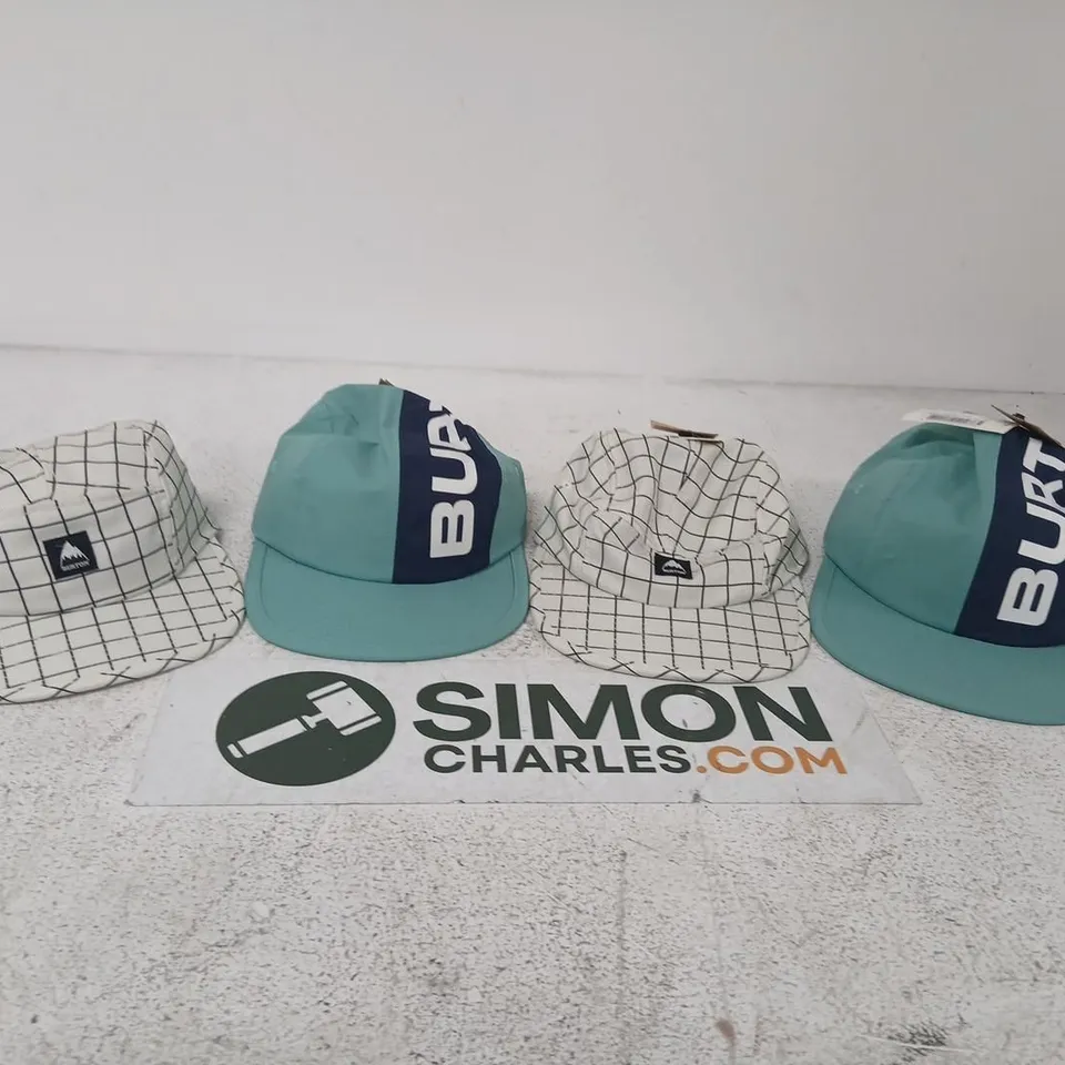 FOUR ASSORTED BURTON CAPS