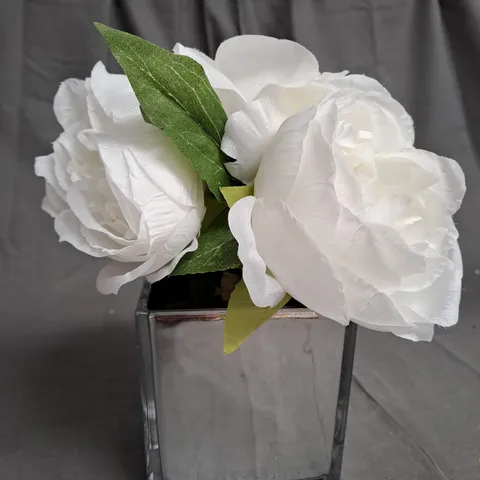 BOXED JM BY JULIEN MACDONALD FLOWERS IN MIRRORED CUBE VASE