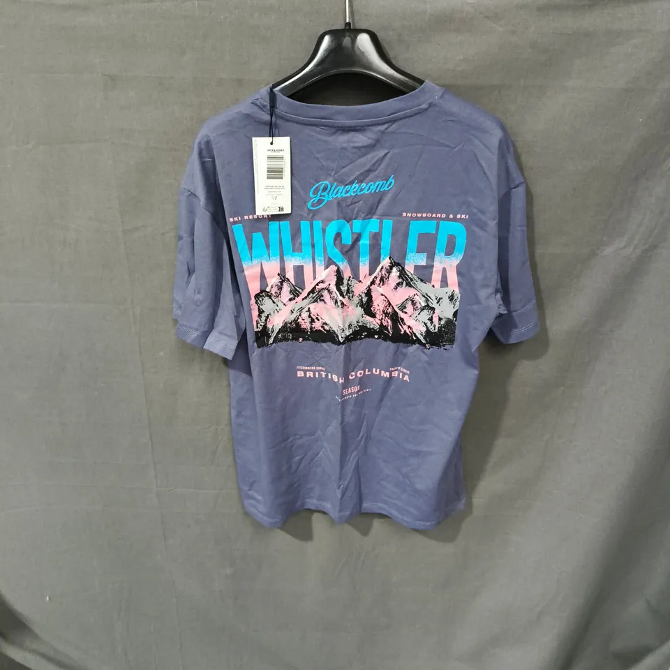JACK & JONES WHISTLER T-SHIRT – NIGHTSHADOW BLUE, UK MEDIUM