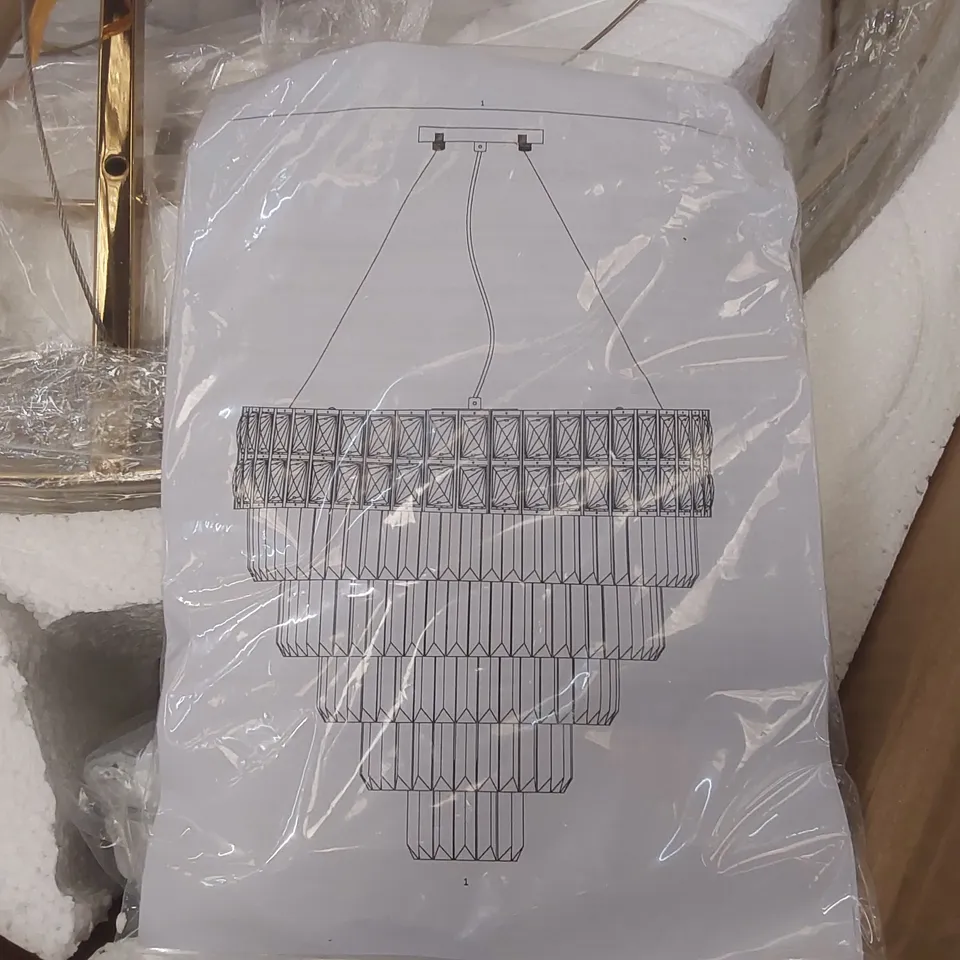 BOXED DESIGNER K9 SHINY CRYSTAL CHANDELIER