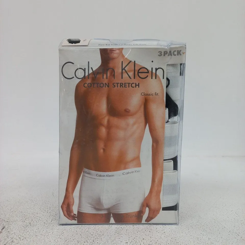 CALVIN KLEIN COTTON STRETCH BOXER BRIEFS IN BLACK – 3 PACK (BOXED)
