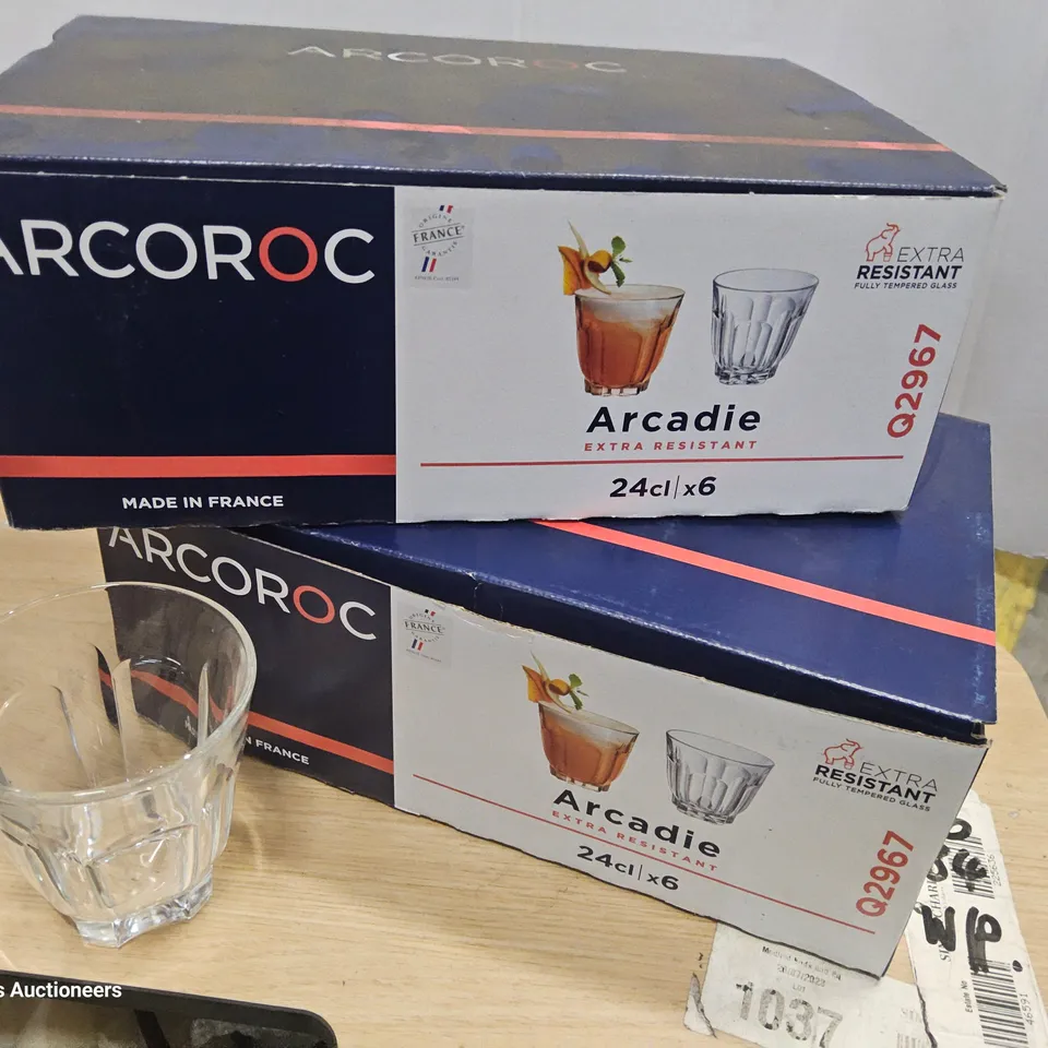 TWO BOXES OF 6 ARCOROC ARCADIE 24cl DESSERT GLASSES