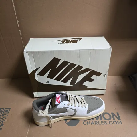 NIKE AIR SNEAKERS – GREY/WHITE, WITH NIKE BOX - UK SIZE 7.5 