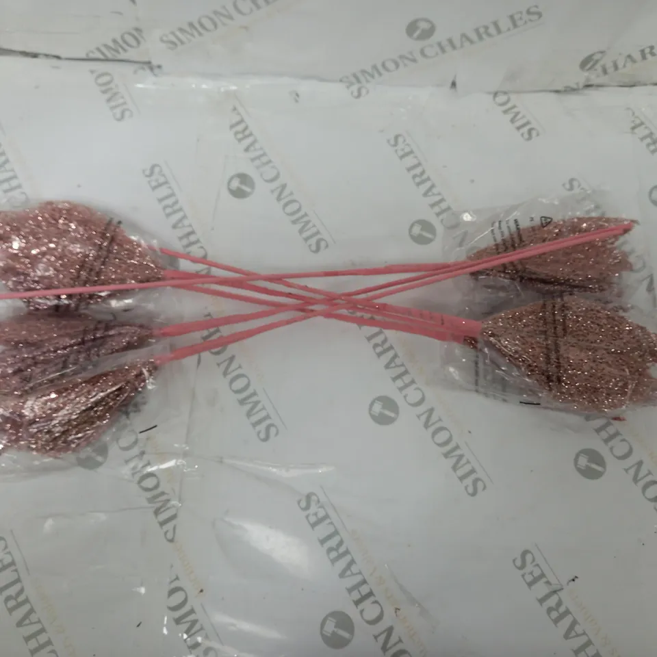 JULIEN MACDONALD SET OF 6 SPARKLE POINSETTIAS BLUSH