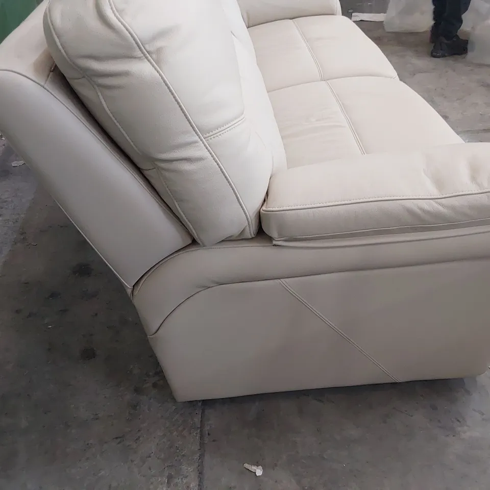 QUALITY BRITISH DESIGNER G PLAN SEATTLE THREE SEATER SOFA CAMBRIDGE STONE LEATHER 