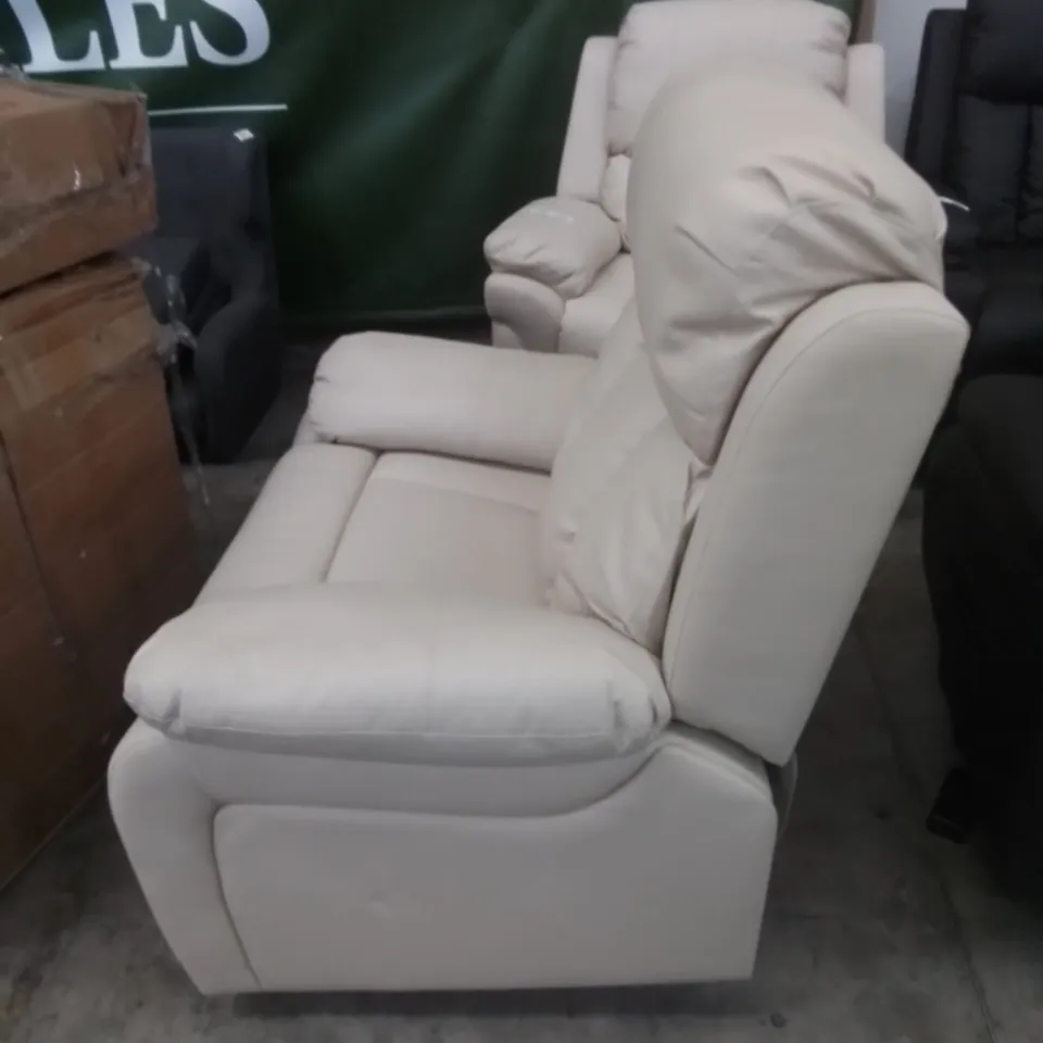 DESIGNER POWER RECLINING EASY CHAIR IN CREAM