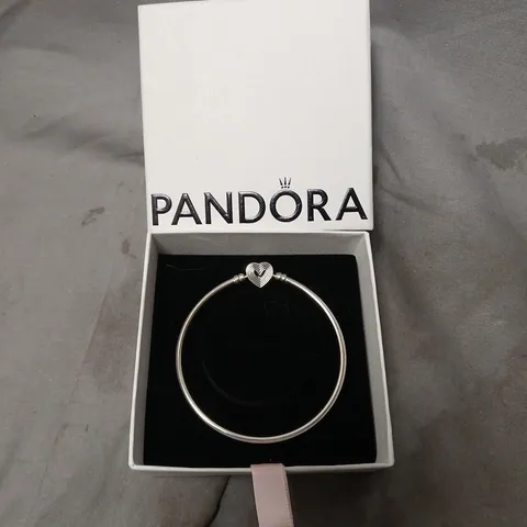 PANDORA SILVER HEART CHARM BRACELET – BOXED