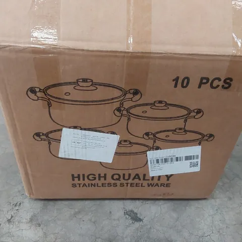 BOXED HIGH QUALITY STAINLESS STEEL COOKWARE SET
