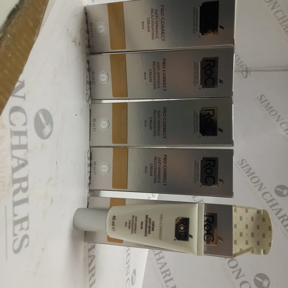 LOT OF FIVE ROC PRO-CORRECT ANTI-WRINKLE REJUVENATING CREAM