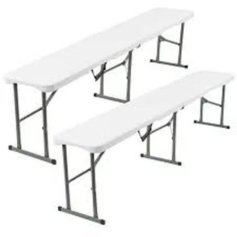 BOXED 6FT FOLDING BENCH SET WHITE 