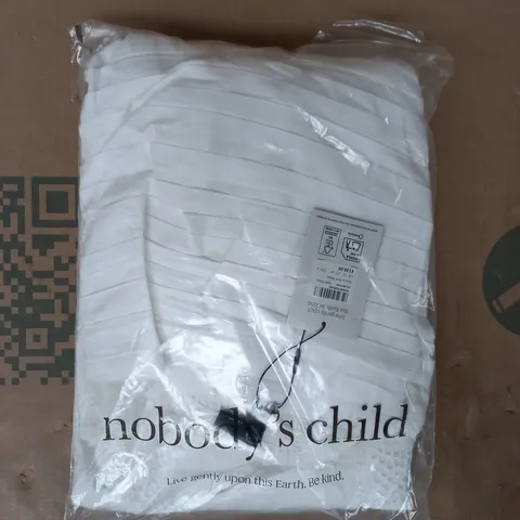 BAGGED NOBODY'S CHILD ARIELLA MIDI DRESS IN WHITE SIZE UK 12