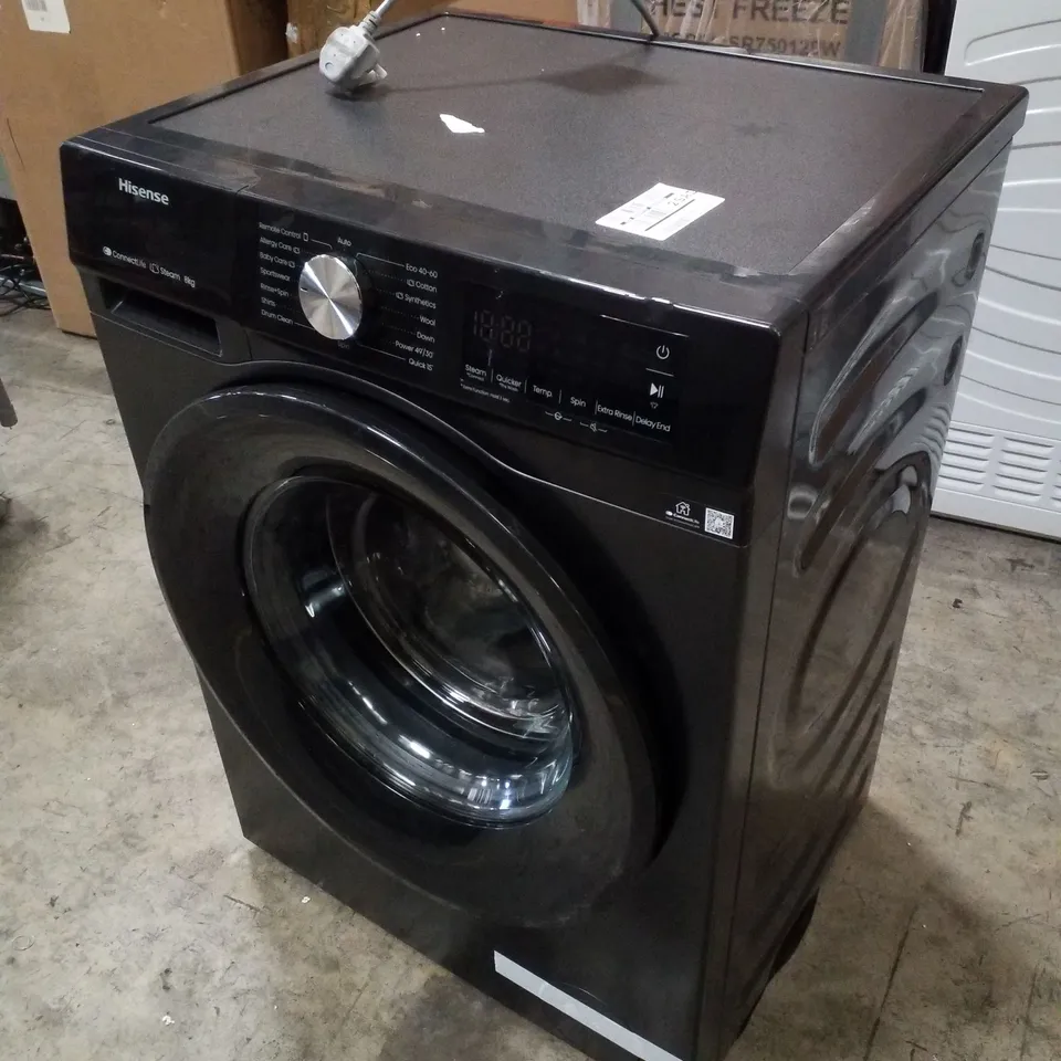 HISENSE WF3S8043BB3 WASHING MACHINE, 8KG, 1400 SPIN, BLACK, A RATED