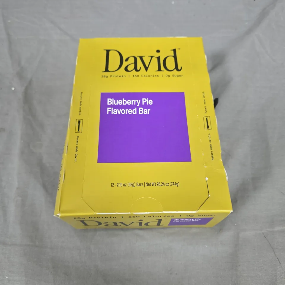 DAVID BLUEBERRY PIE FLAVOURED BAR - 12 X 62G