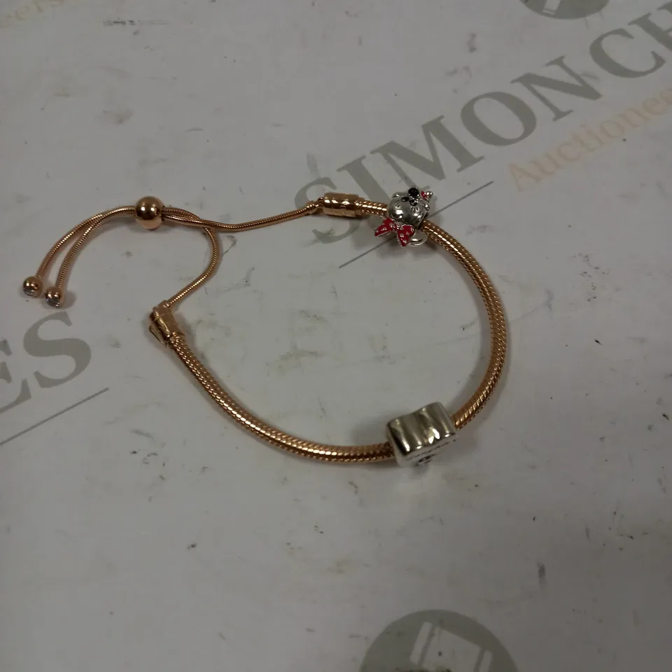 DESIGNER ROSE GOLD CHARM ROPE BRACELET WITH CHARMS 