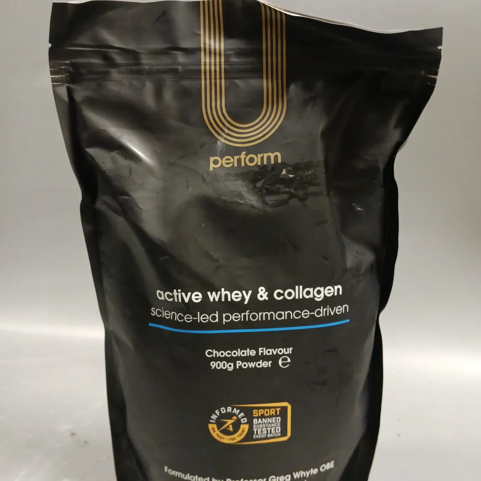 SEALED PERFORM ACTIVE WHEY & COLLAGEN FOOD SUPPLEMENT POWDER - CHOCOLATE - 900G