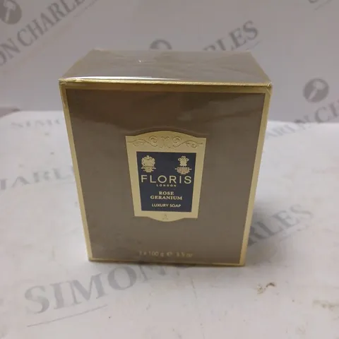 SEALED FLORIS ROSE GERANIUM LUXURY SOAP - 3X100G