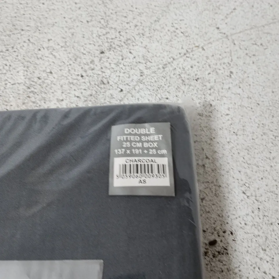 DOUBLE FITTED SHEET CHARCOAL