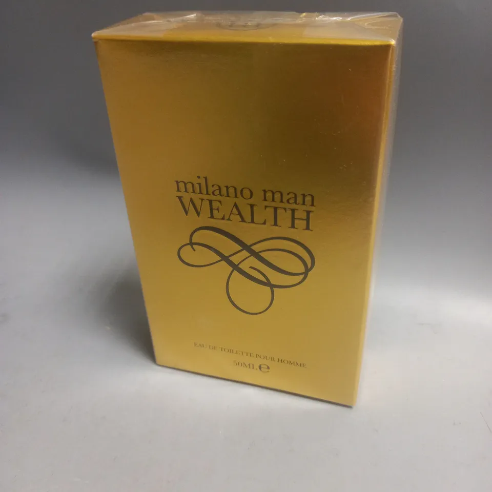 BOXED AND SEALED MILANO MAN WEALTH EAU DE TOILETTE 50ML