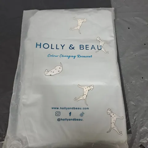HOLLY AND BEAU COLOUR CHANGING RAINCOAT - BLUE DALMATIAN - SIZE SMALL