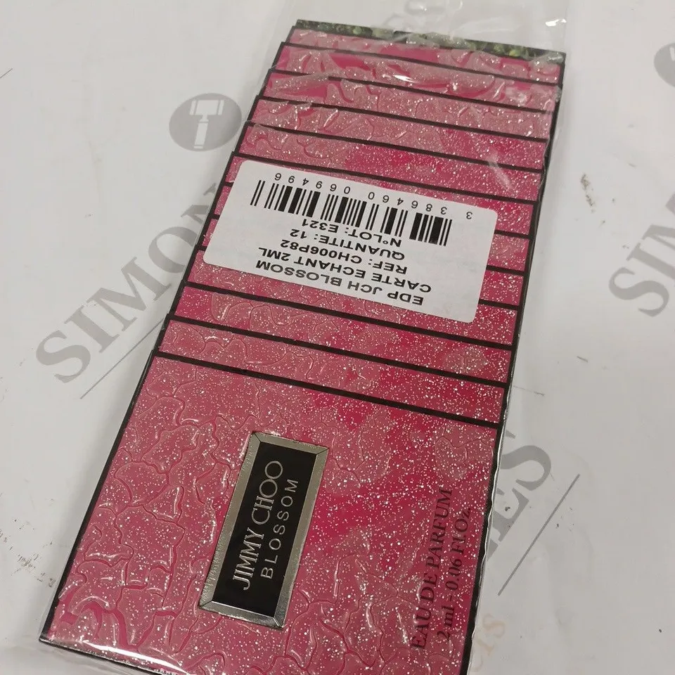 BOX OF APPROXIMATELY 60 SETS OF JIMMY CHOO BLOSSOM SAMPLE SPRAY