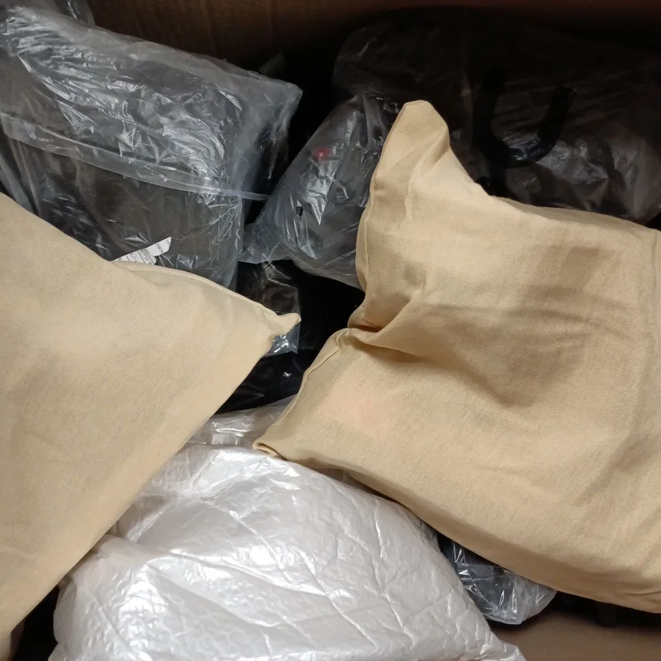 BOX OF APPROXIMATELY 12 ASSORTED PAIRS OF SHOES AND FOOTWEAR ITEMS IN VARIOUS COLOURS, STYLES, AND SIZES - COLLECTION ONLY