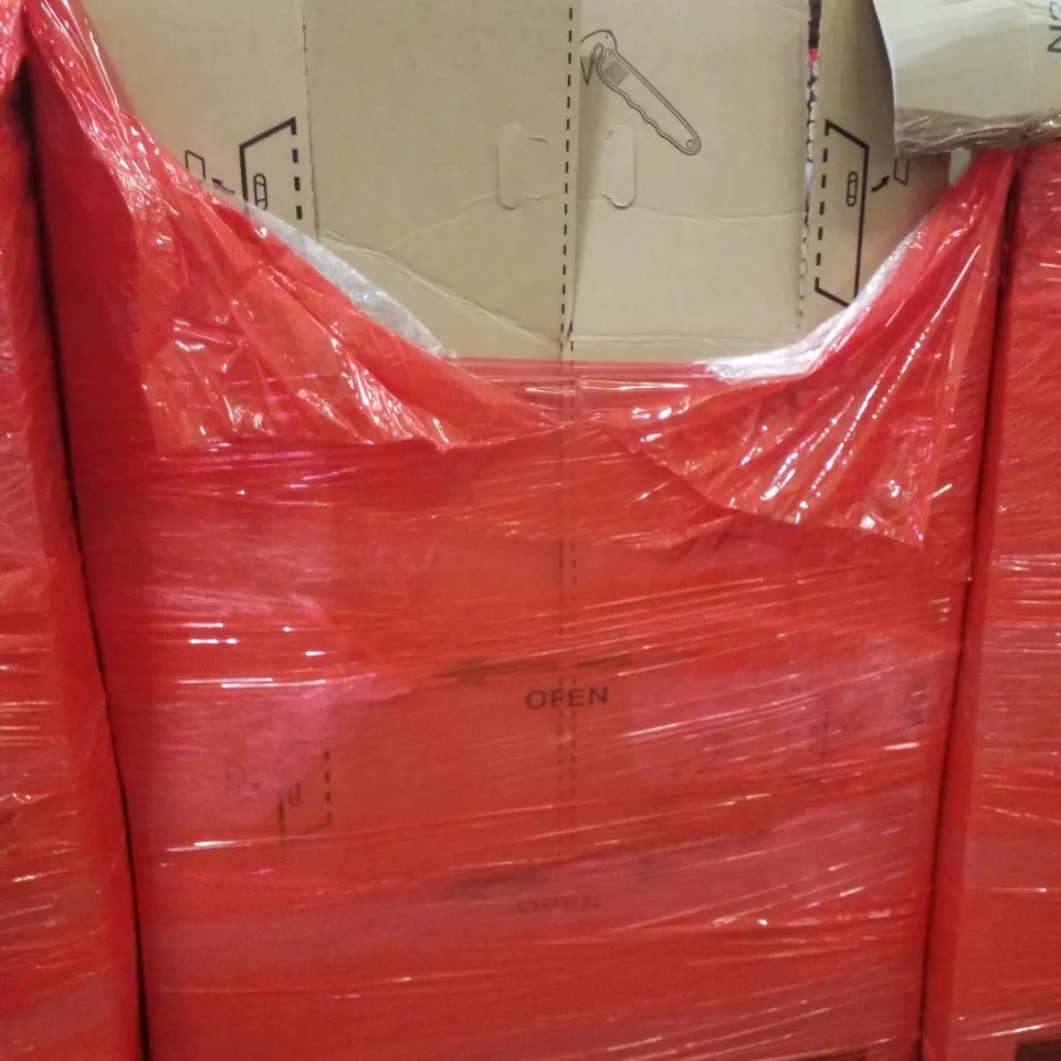 PALLET CONTAINING ASSORTED PRODUCTS INCLUDING ARTIFICIAL OLIVE TREE 180CM, CEILING FAN LIGHT, STORAGE STAND, SOLAR BATTERY CHARGER & PRESSURE WASHER ACCESSORIES