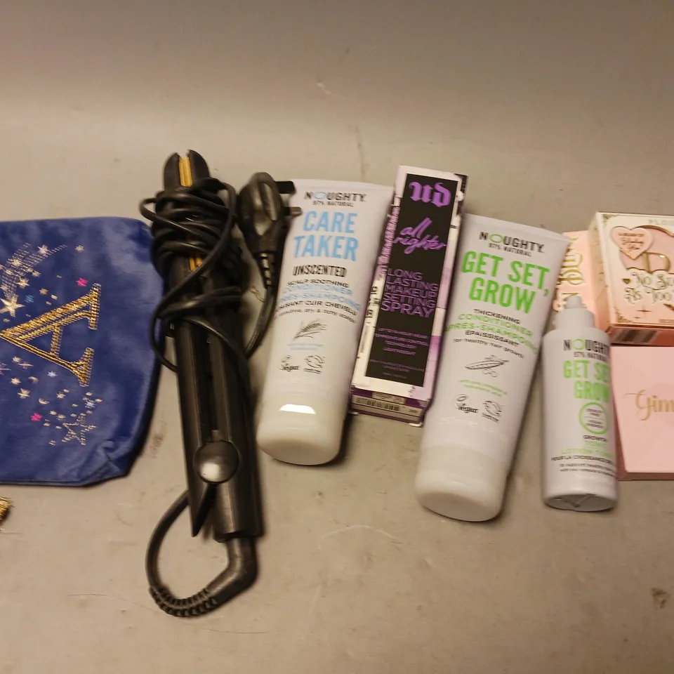 BOX OF APPROXIMATELY 15 COSMETIC ITEMS TO INCLUDE GIMME SUN CREAM, NOUGHTY SHANPOO, AND NOUGHTY GET SET GROW ETC. 