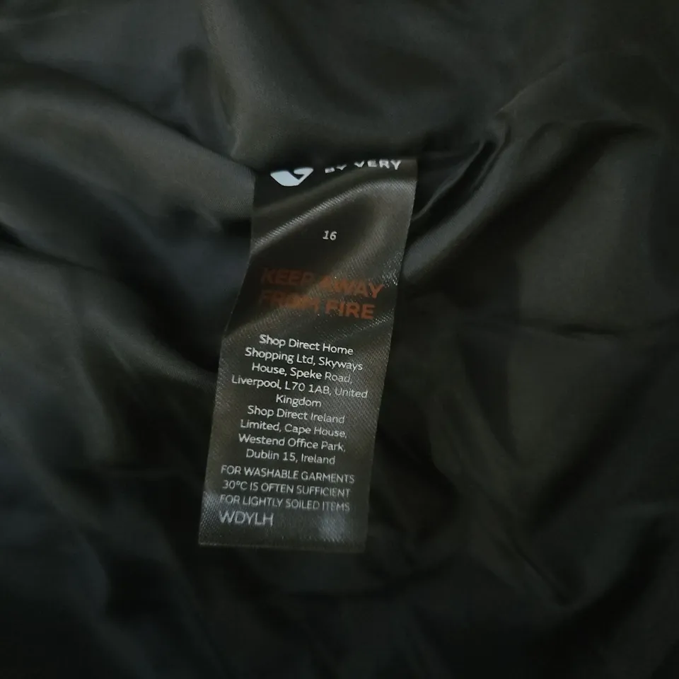 VERY BLACK PUFFER COAT, UK SIZE 16, WOMEN'S