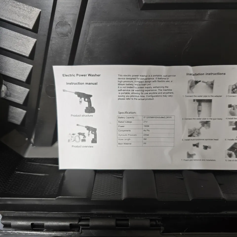 ELECTRIC POWER WASHER WITH ACCESSORIES IN CASE