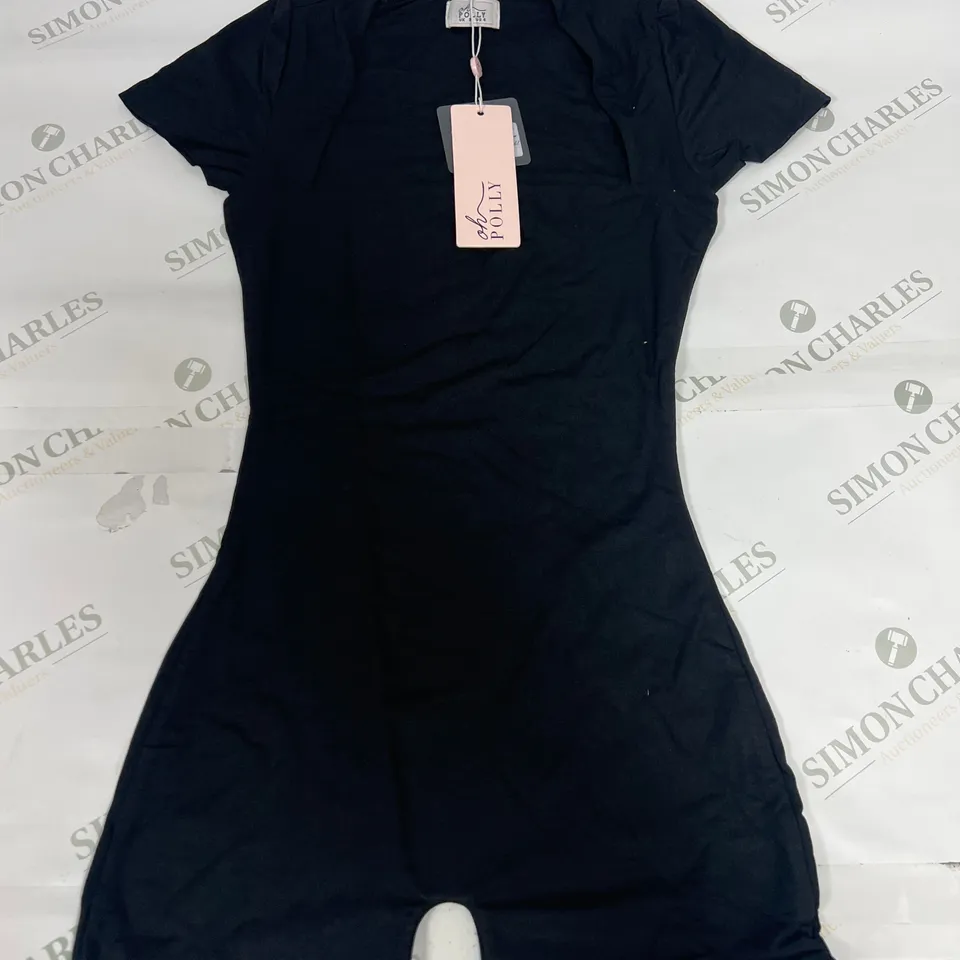 OH POLLY BEA CAPPED SLEEVE UNITARD IN BLACK SIZE 8