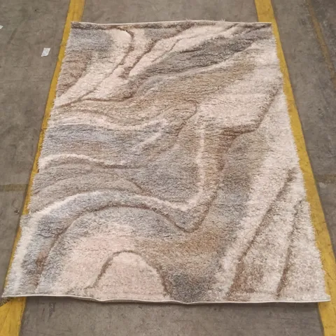ABSTRACT PATTERN RUG β NEUTRAL TONES APPROXIMATELY 156 CM X 118 CM