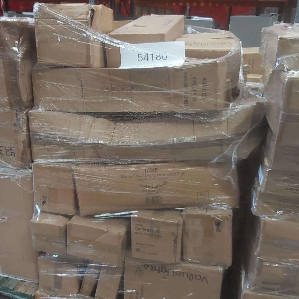 PALLET CONTAINING A VERY LARGE QUANTITY OF ASSORTED DESIGNER LIGHTING PRODUCTS