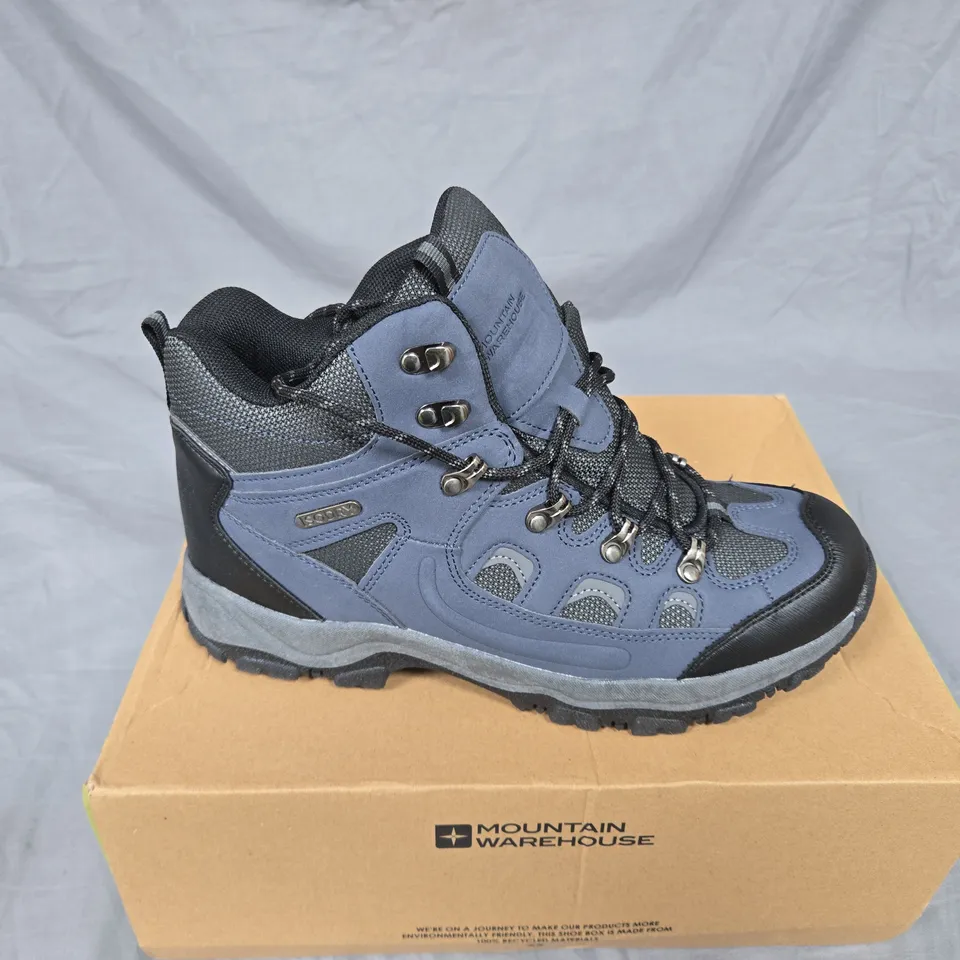 MOUNTAIN WAREHOUSE HIKING BOOTS – BLUE-GREY, MID-HEIGHT (UK SIZE 9)