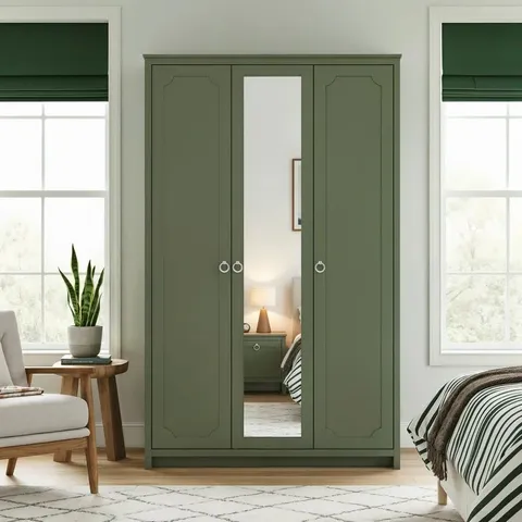 BOXED VERVE 3 DOOR WARDROBE WITH MIRROR (2 BOXES)