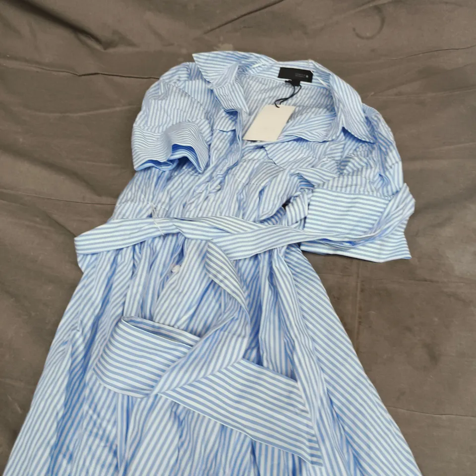 ZARA STRIPED SHIRT DRESS – BLUE & WHITE, SIZE M