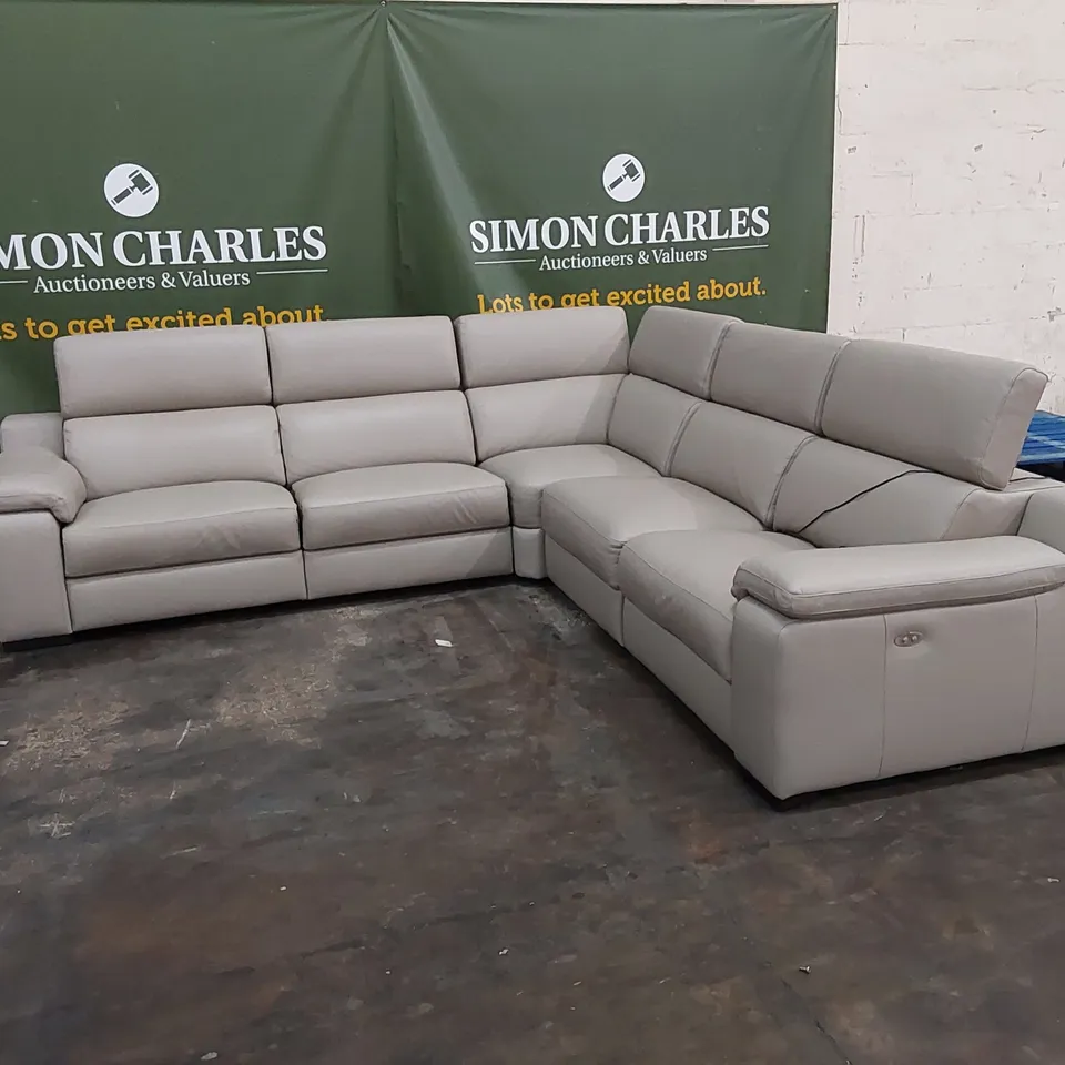 QUALITY ITALIAN DESIGNER RICCARDO ELECTRIC RECLINER LEATHER CORNER SOFA 