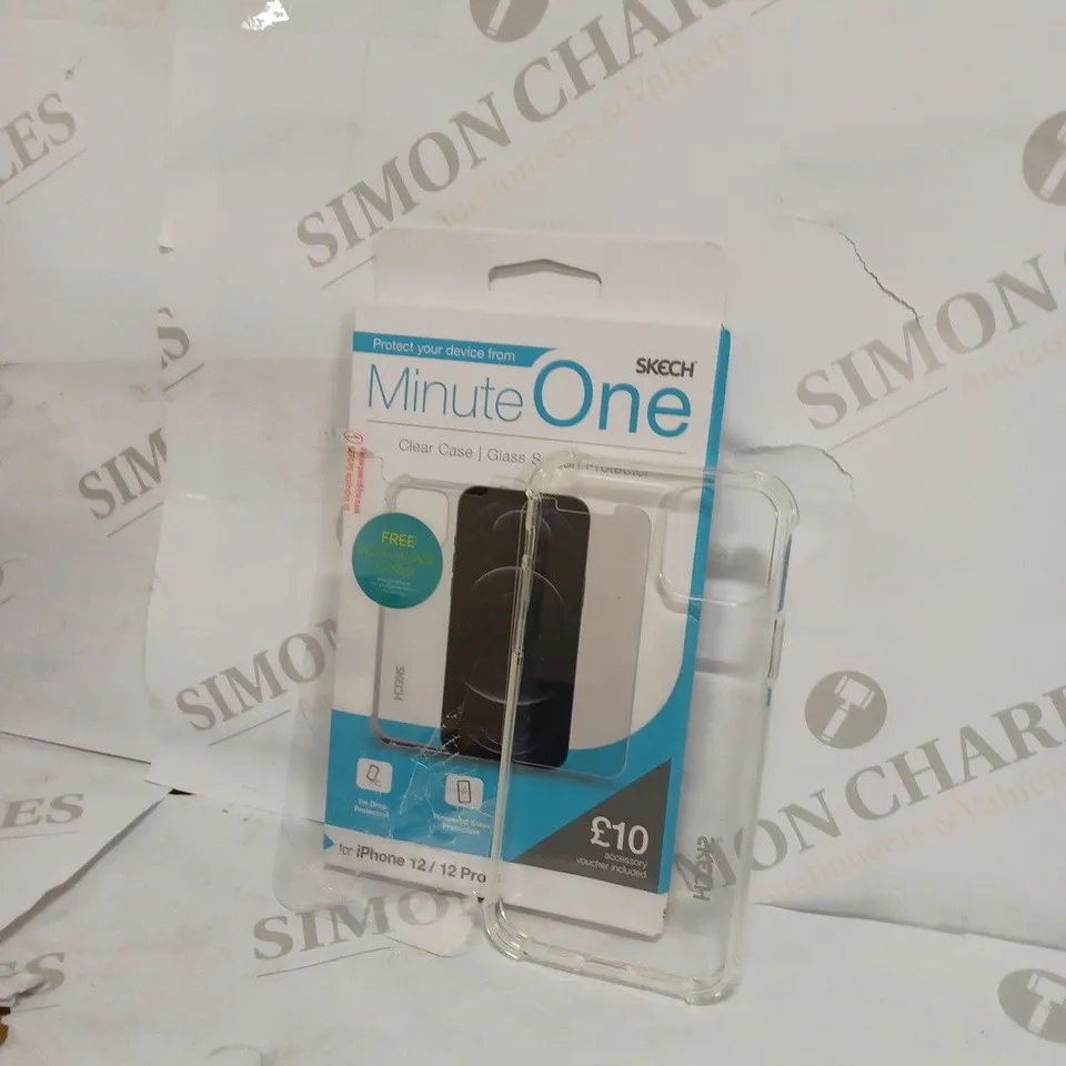 LOT OF 5 MINUTE ONE CLEAR CASE AND GLASS PROTECTOR FOR IPHONE 12/12 PRO 